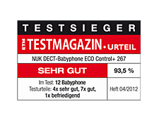 [Translate to Chinese:] Germany 2012: Very Good – NUK Baby Monitor ECO Conrol+