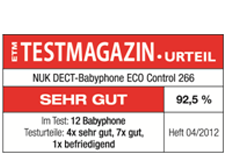 [Translate to Chinese:] Germany 2012: Very Good – NUK Babyphone ECO Control 266